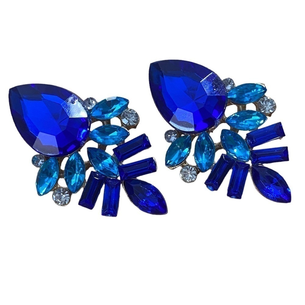 Statement Earrings l Blue CRYSTAL POST EARRINGS l 267